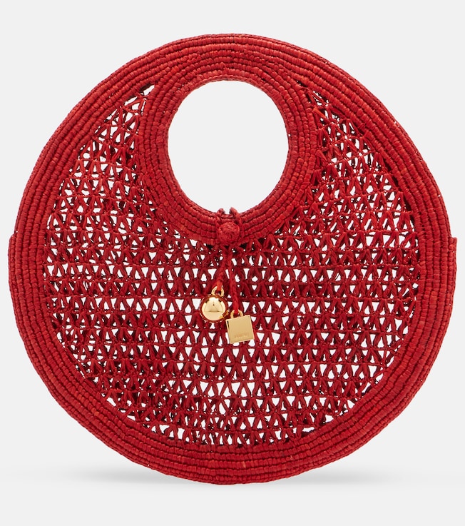 Spiaggia Small raffia top-handle bag