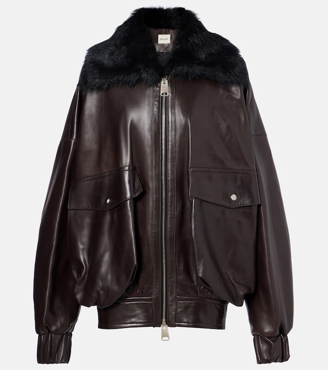 Daemon oversized leather blouson jacket