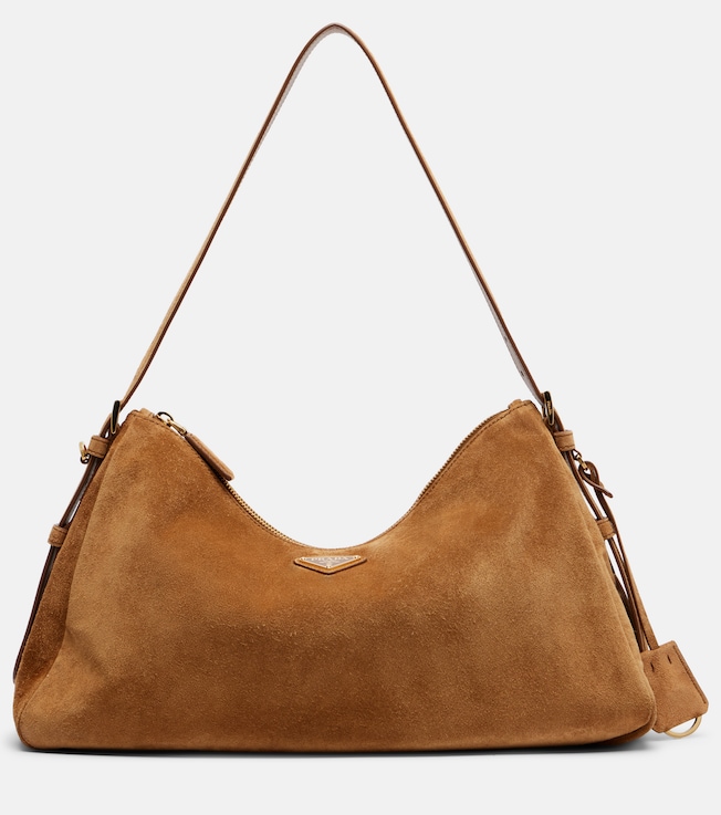 Prada Aimée Large suede shoulder bag