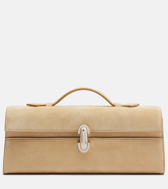 Symmetry Slim suede top-handle bag