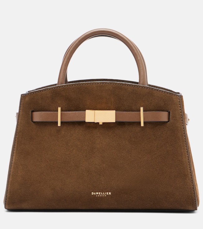 Hudson Small suede top-handle bag