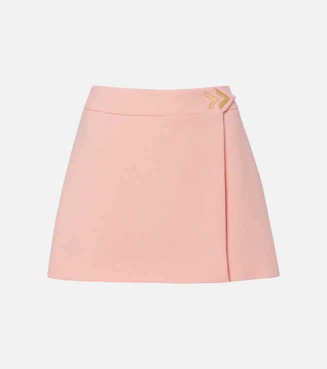 VGold virgin wool crêpe miniskirt