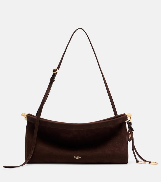 Le Click East West Medium suede shoulder bag