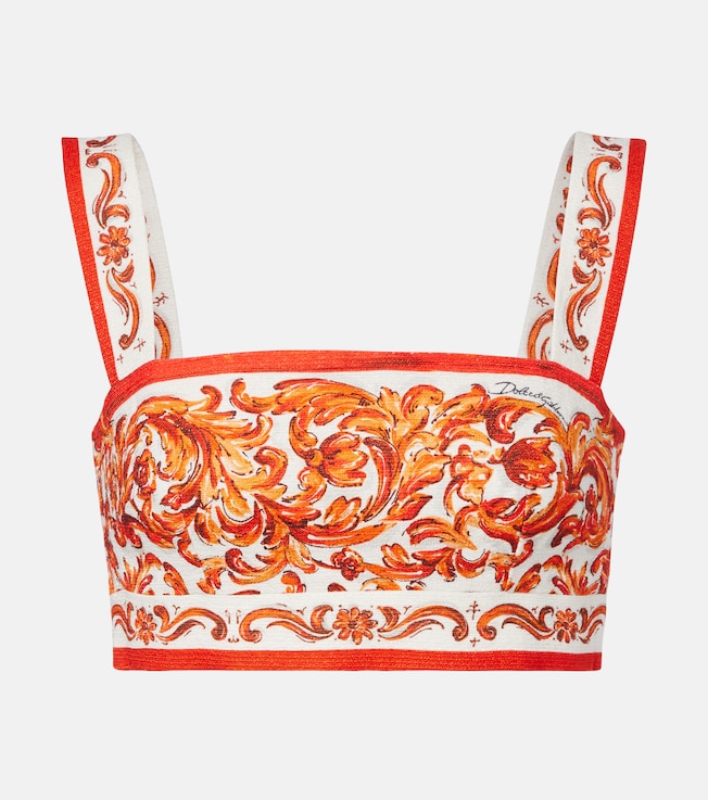 Majolica printed crop top