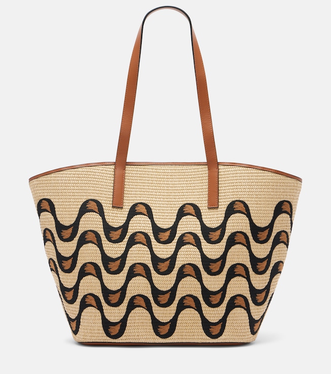 Basket Large leather-trimmed tote bag