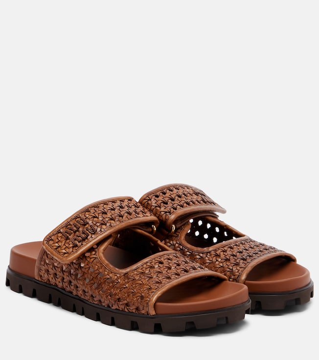 Woven leather sandals