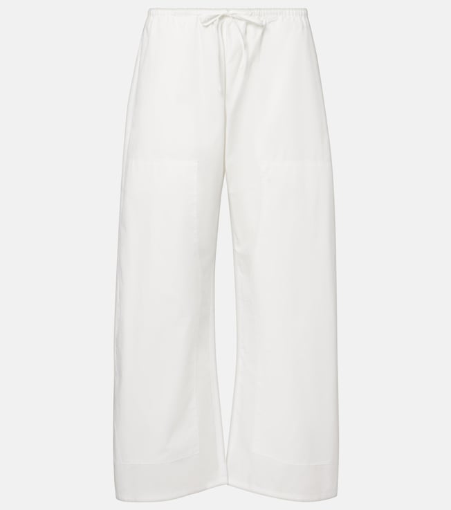 Kyoto cotton barrel-leg pants