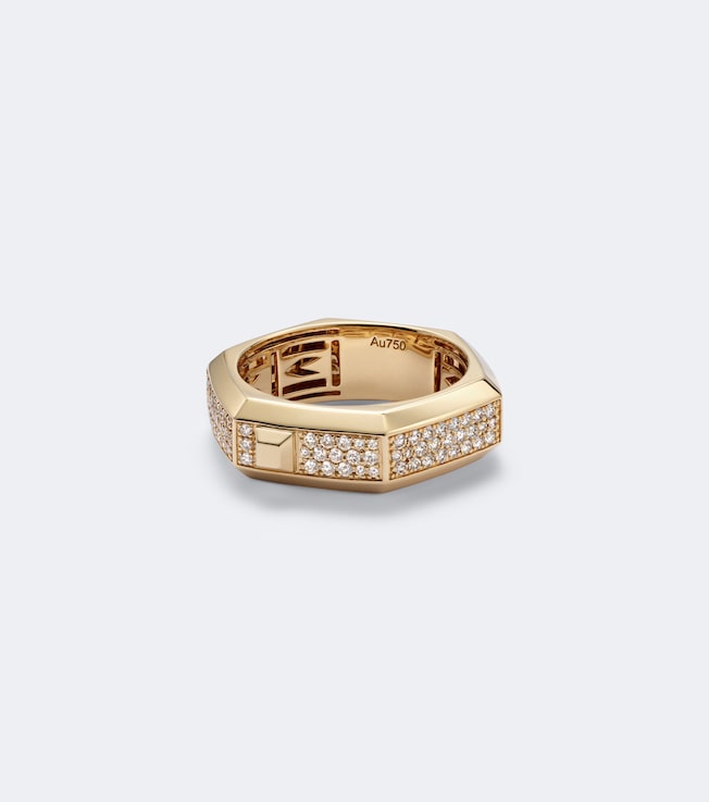 Moderniste 18kt gold ring with diamonds