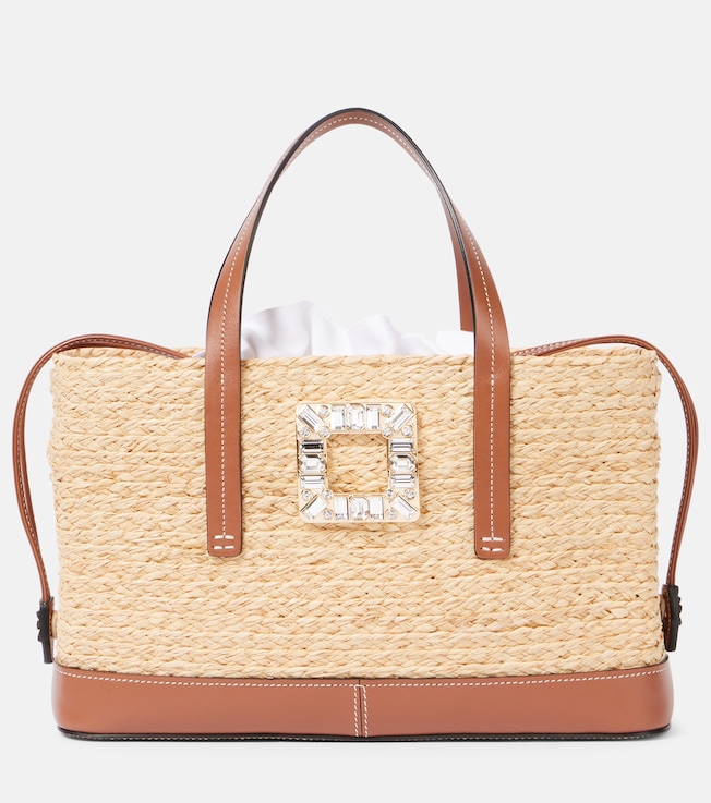Viv' Skate Small raffia tote bag