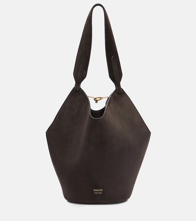 Lotus Mini suede tote bag