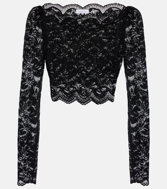 Floral lace crop top