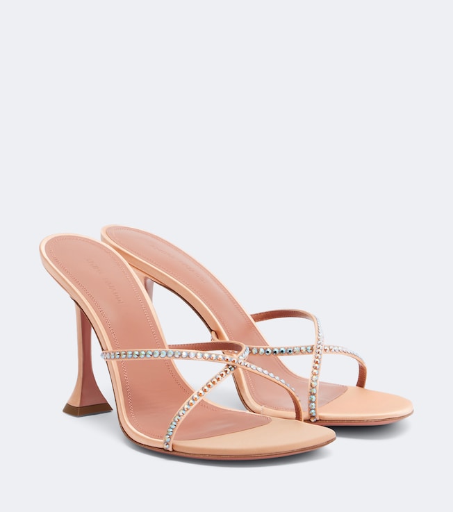 Sally crystal-embellished satin mules