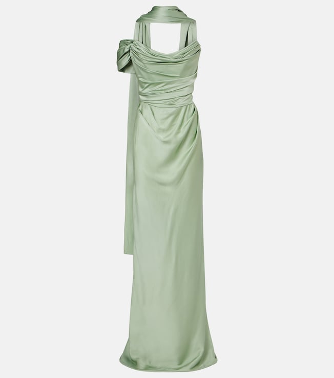 Nova Vixen scarf-detail satin gown