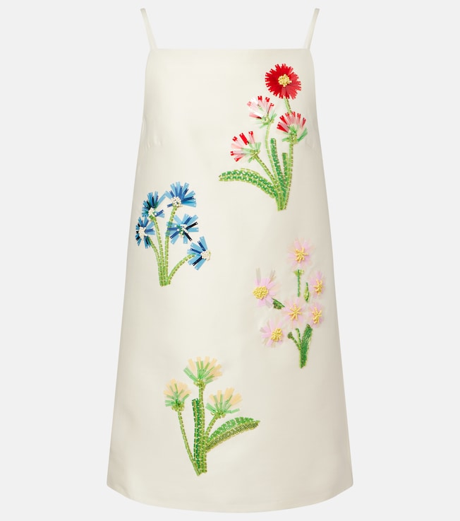 Leia embellished wool and silk minidress