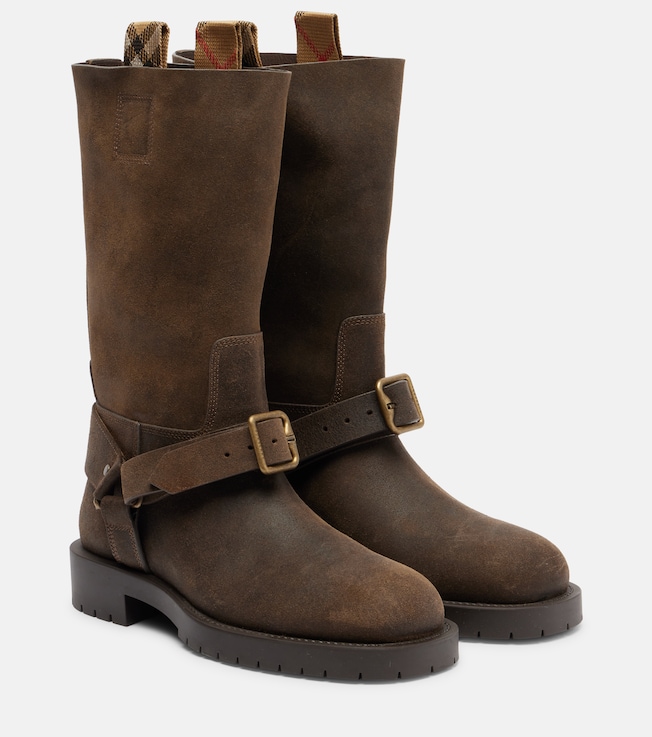 Soft Saddle suede knee-high boots