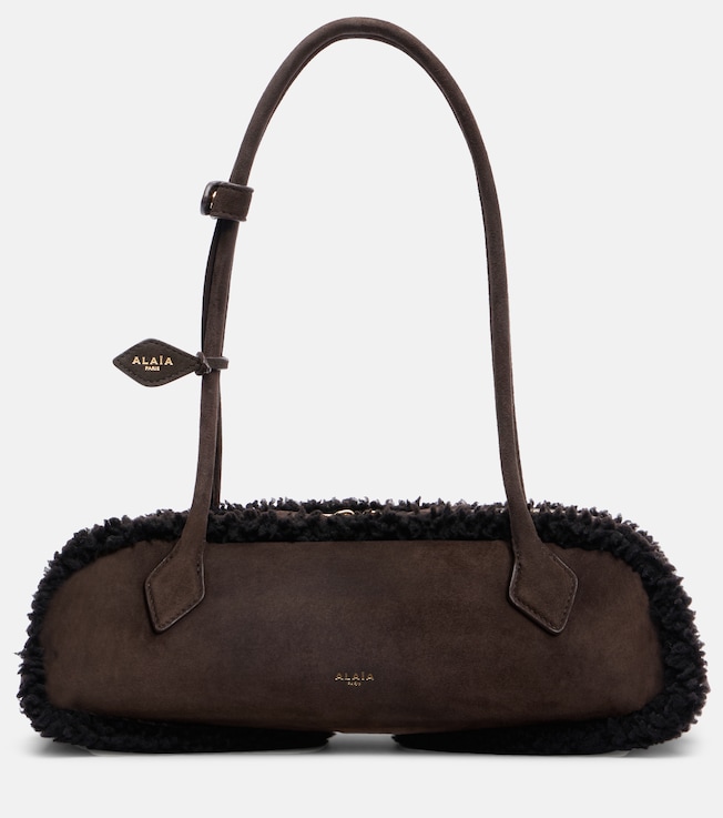 Le Teckel Medium suede shoulder bag