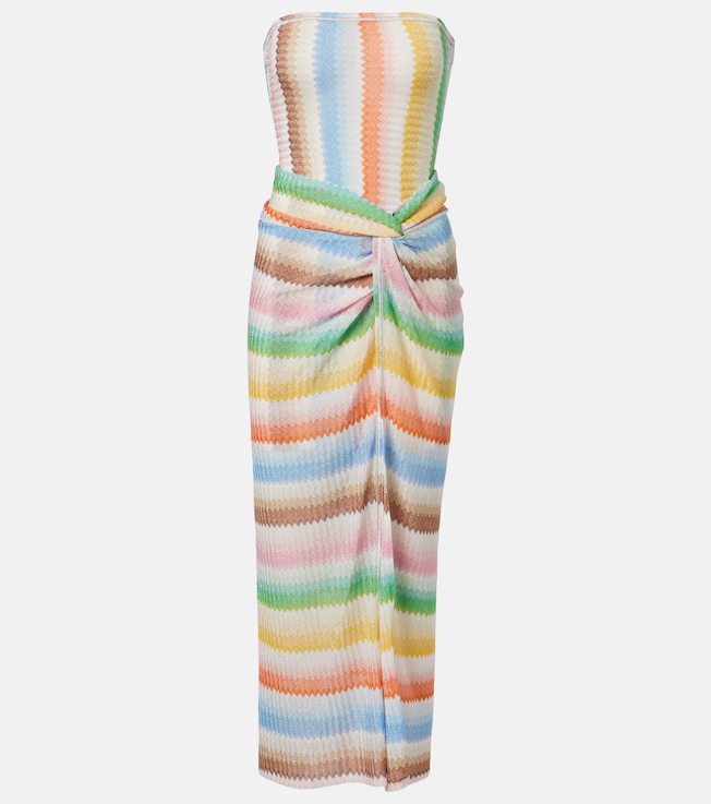 Zigzag lamé beach cover-up