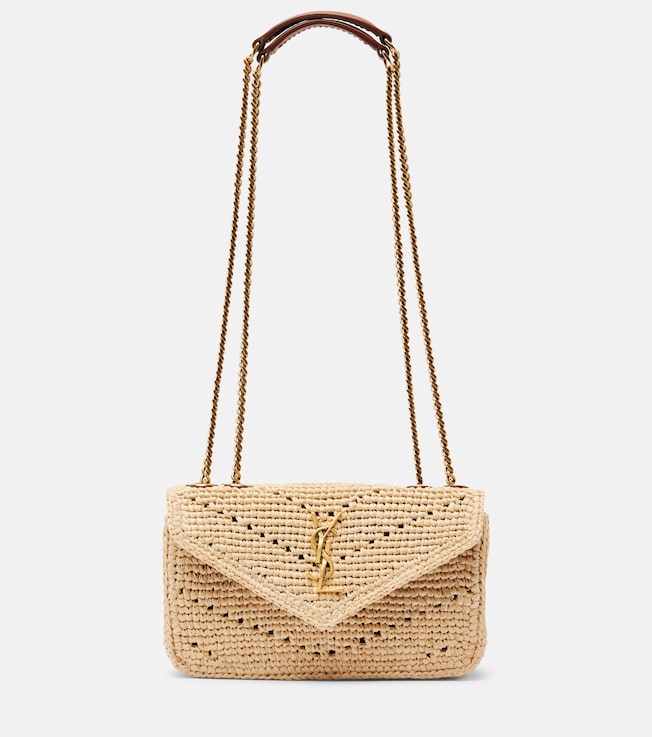 Loulou Mini raffia shoulder bag