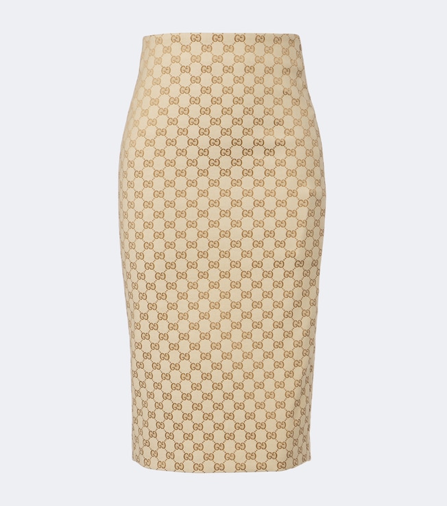 GG canvas cotton-blend pencil skirt