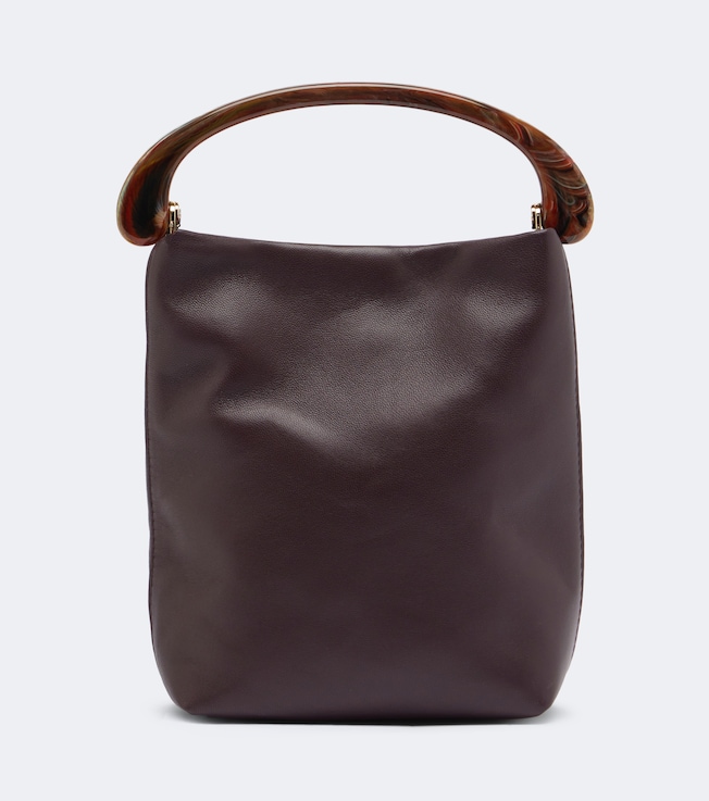 Small leather top-handle bag