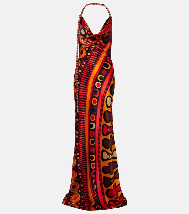 Soleil open-back satin maxi dress