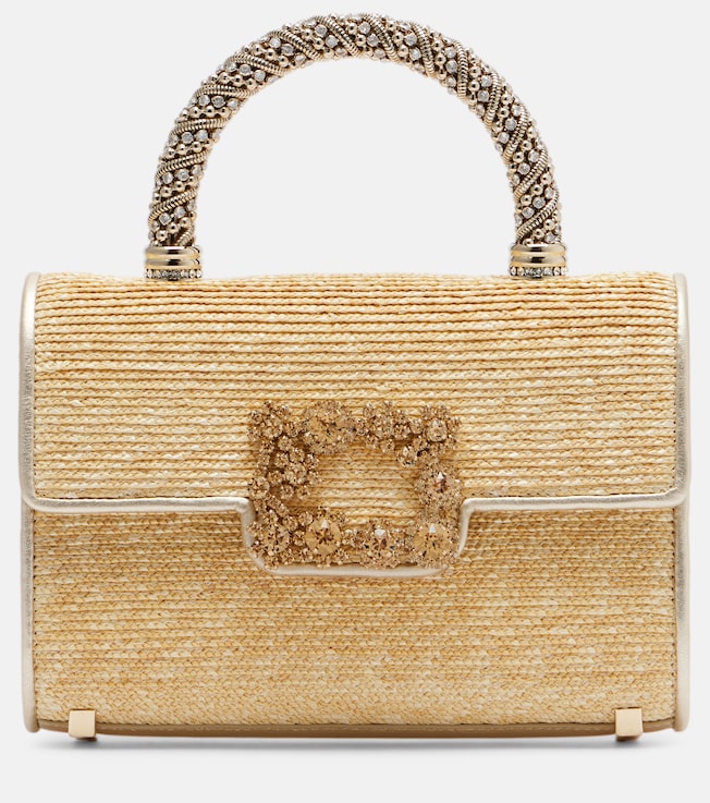 Jewel Efflorescence Mini straw tote bag