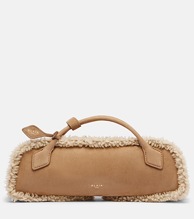 Le Teckel Small suede clutch