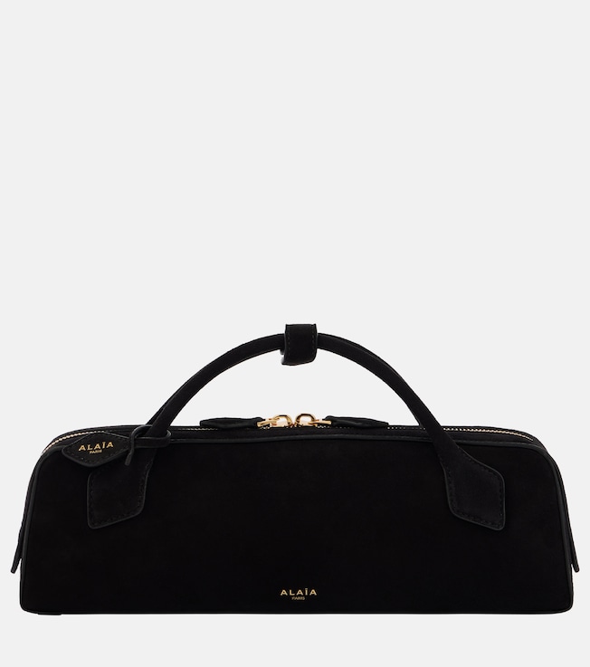 Le Teckel suede clutch