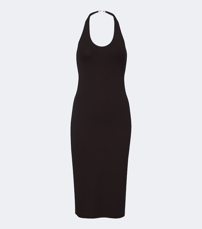 Horsebit crêpe jersey midi dress