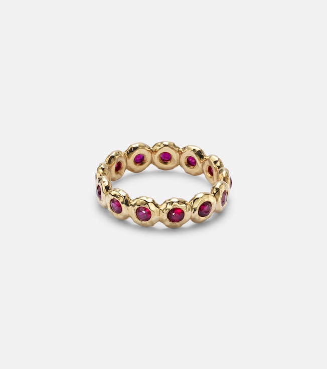 Nesting Gem 18kt gold eternity ring with rubies