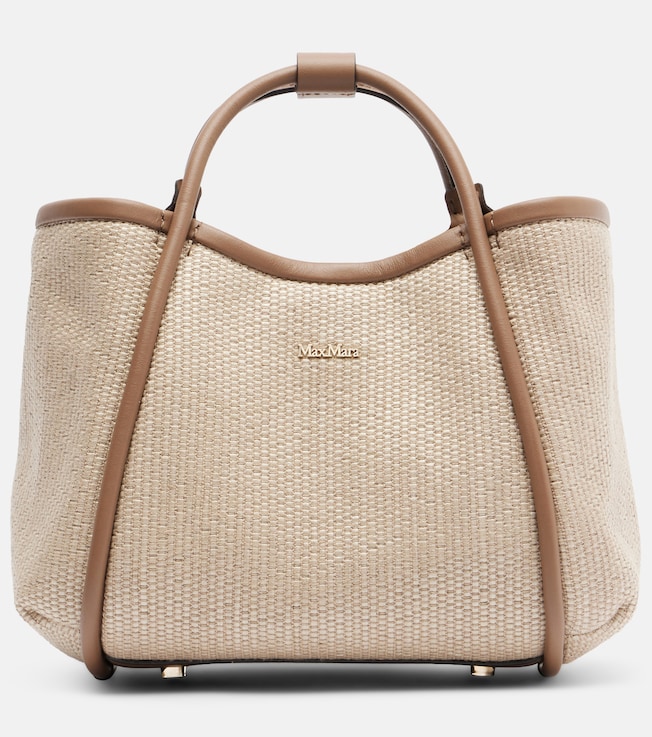 Marin Small leather-trimmed top-handle bag