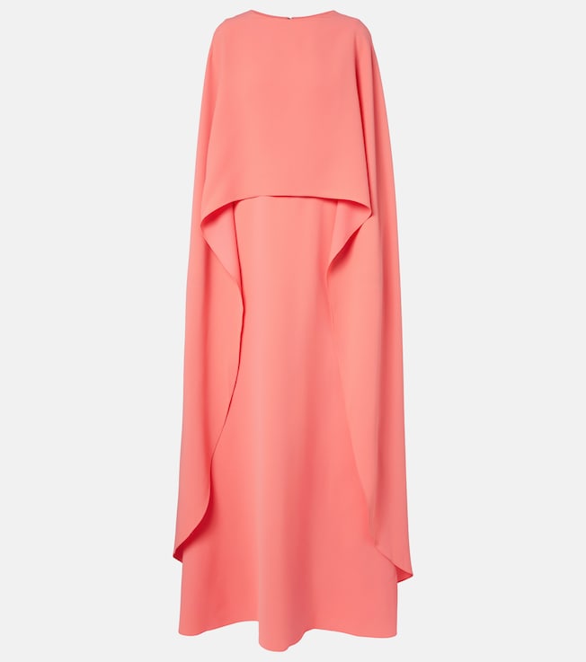 Caped crêpe gown