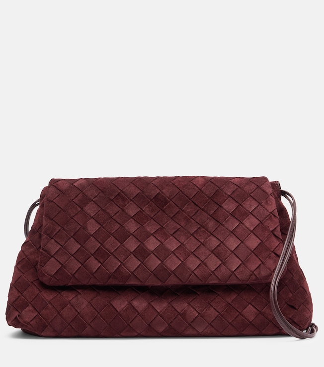 Giorno Intrecciato suede shoulder bag