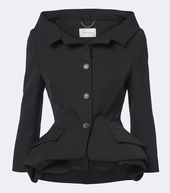 Peplum wool blazer