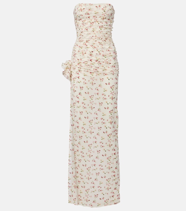 Magda Butrym Floral ruched strapless maxi dress