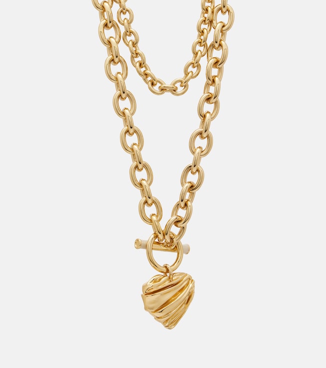 Chloé Pleated Heart pendant necklace