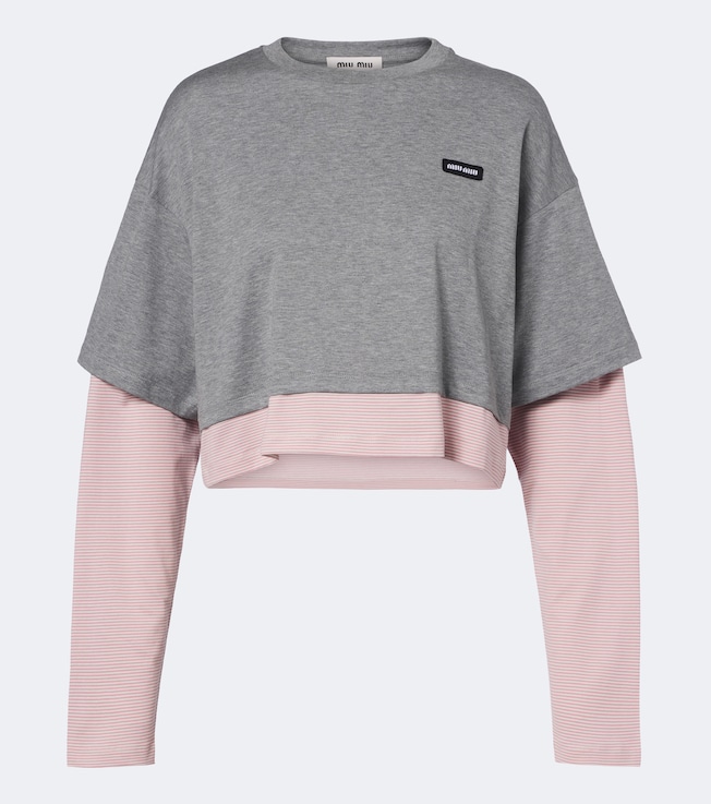 Layered cotton jersey T-shirt