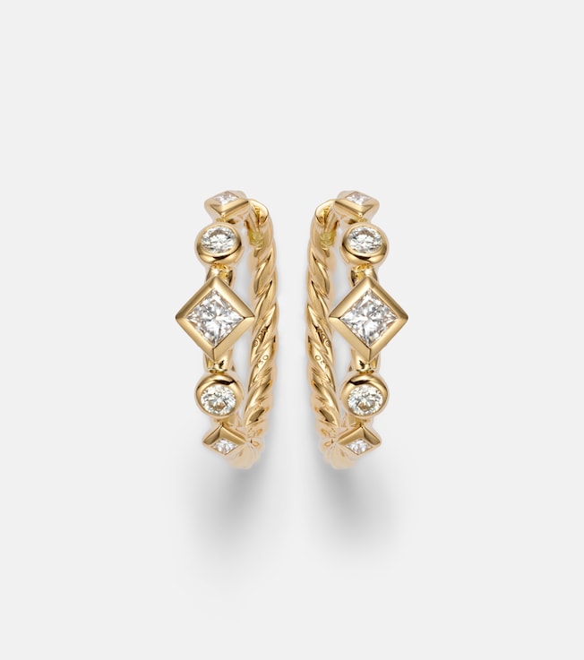 Petite Modern Renaissance® 18kt gold earrings with diamonds