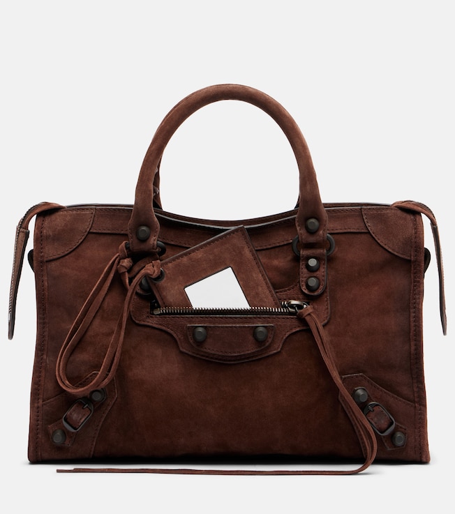 Le City Small suede top-handle bag