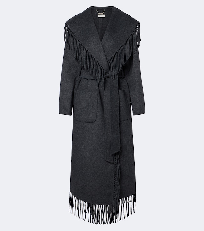 Carrie fringed wrap coat