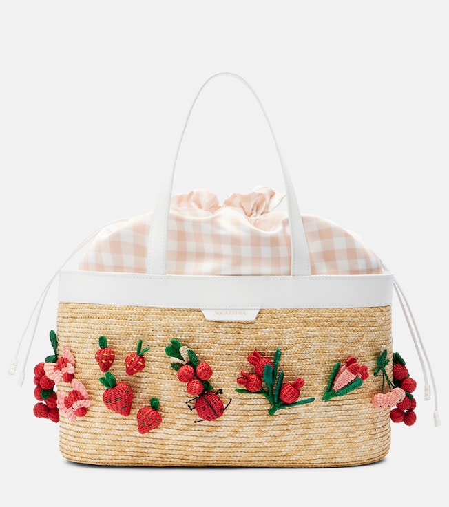 Botanica Medium raffia tote bag