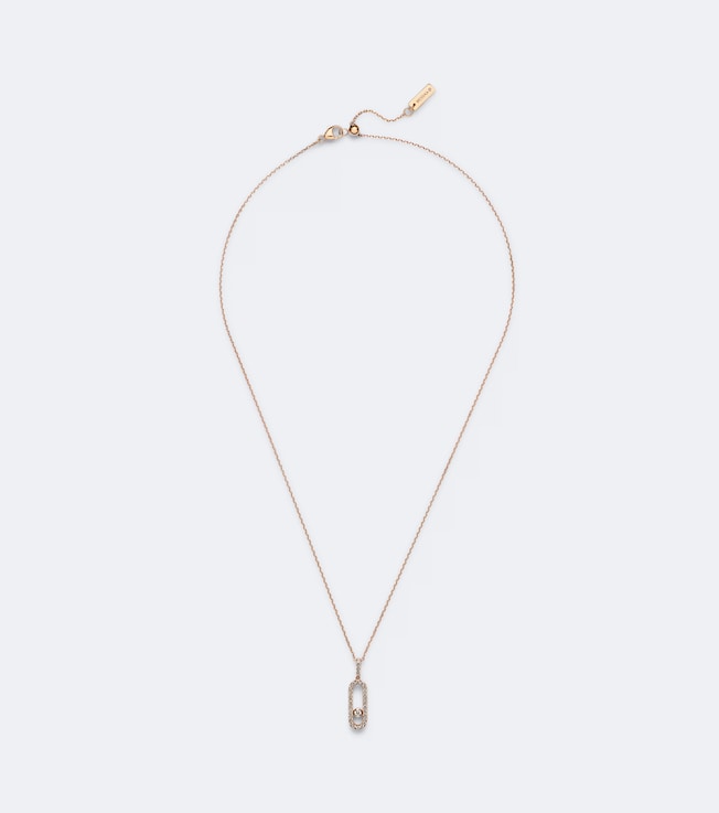 Move Uno Large 18kt rose gold necklace with diamonds