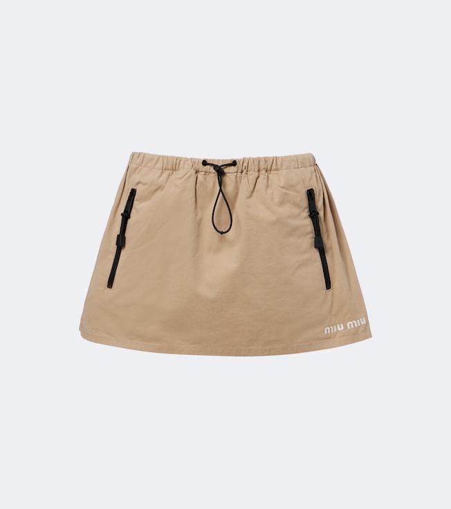 Cotton gabardine miniskirt