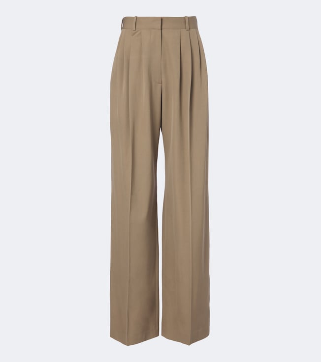 Daniela pleated wool wide-leg pants