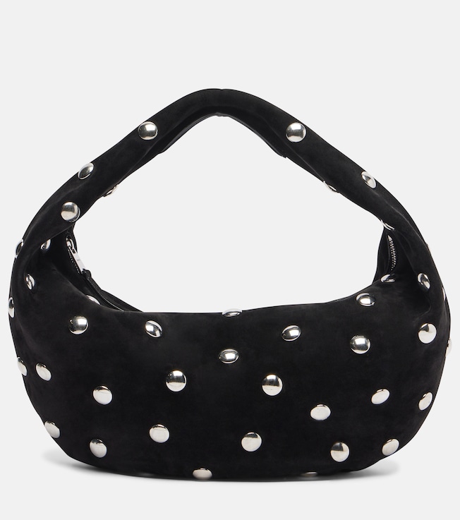 Olivia Medium studded suede tote bag