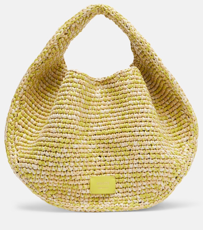Olivia Medium raffia top-handle bag