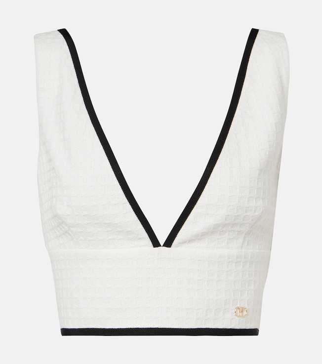 Cotton tweed crop top