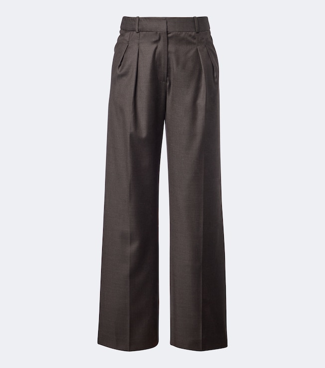 Sbiru Lds pleated virgin wool pants