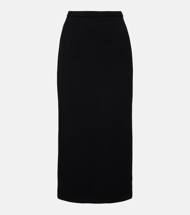Wool-blend midi skirt