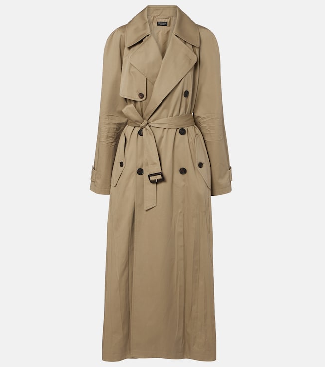 Cocoon cotton twill trench coat